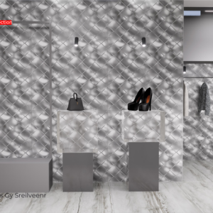 Glassy Silver 3D Glossy Surface Tiles