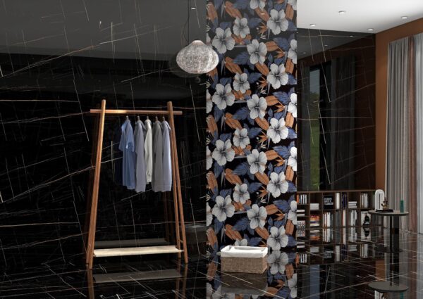 Amazon Black Gloss Decor 600x1200mm